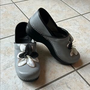 Dansko Gray and Black Mules Slip-On Comfort